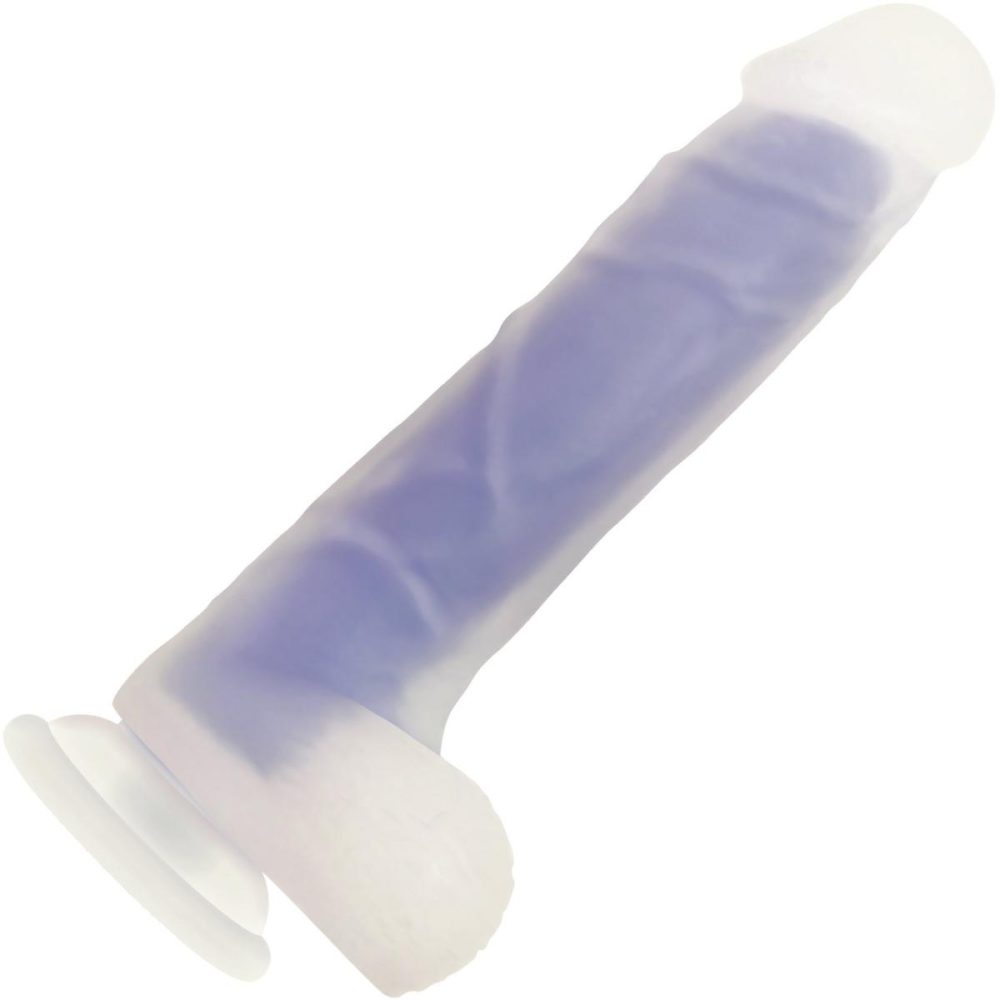 Semi-Realistic Dildos | Luminous Glow-In-The-Dark 8" Silicone Dildo With Balls – Purple