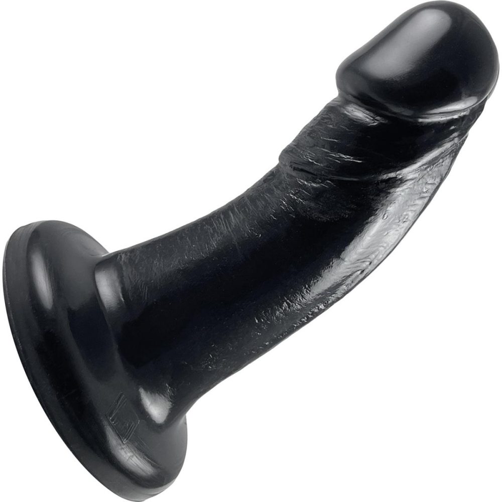 Semi-Realistic Dildos | Medium Realistic Bent Silicone Dildo – Black