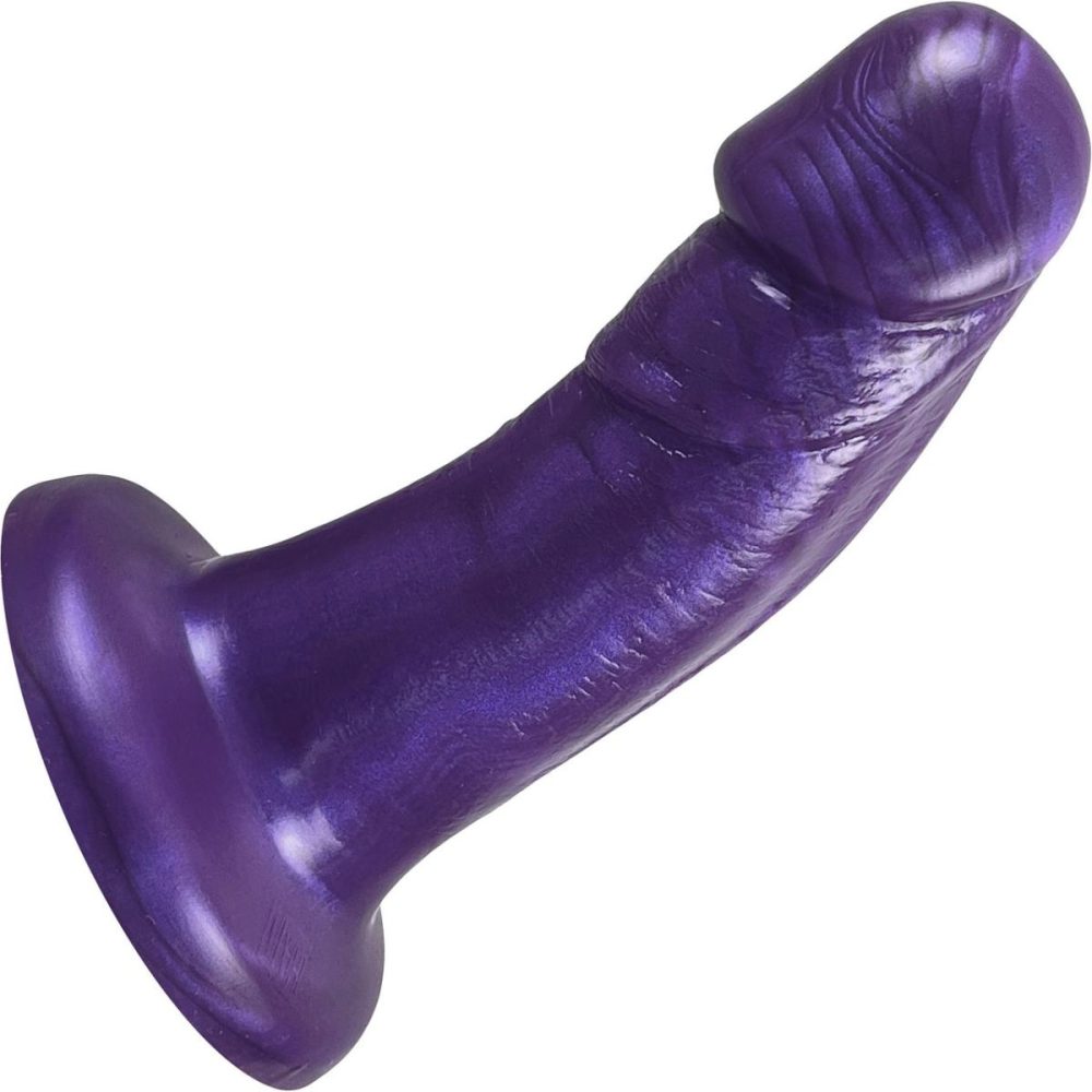 Semi-Realistic Dildos | Medium Realistic Bent Silicone Dildo – Purple