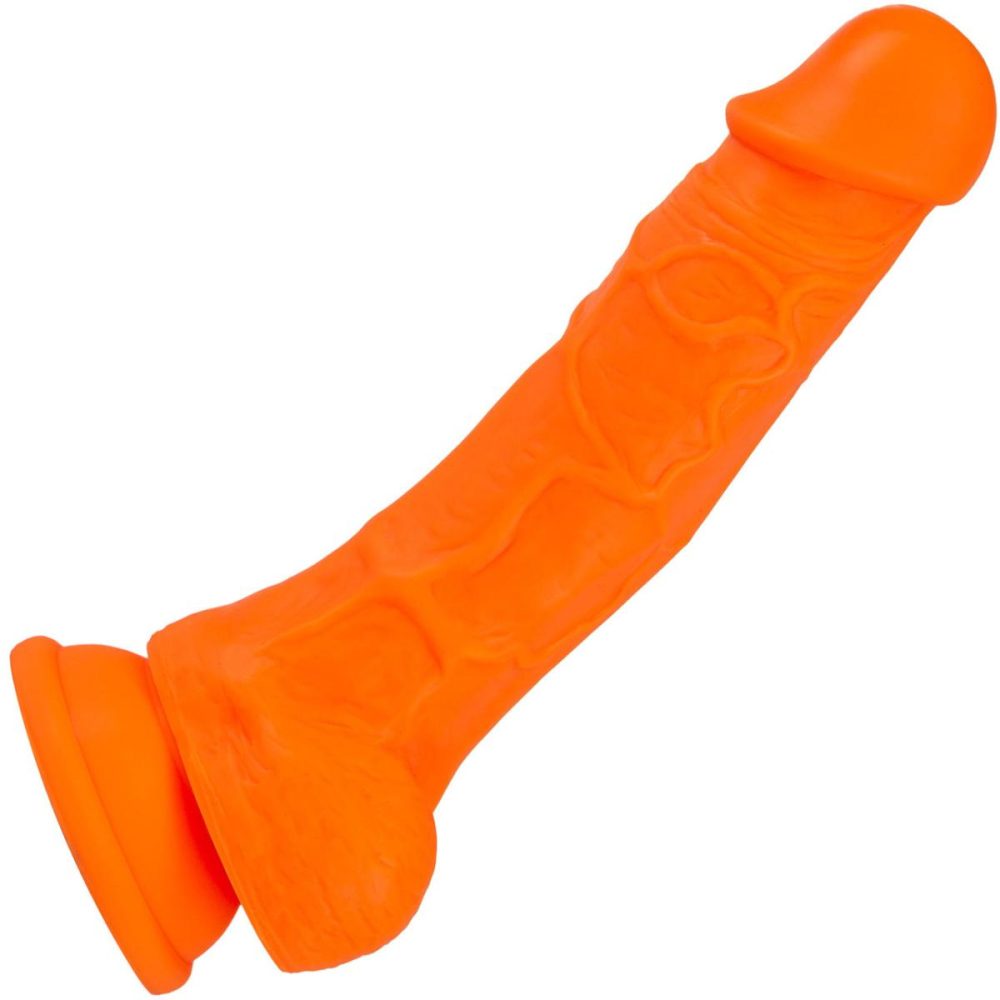 Semi-Realistic Dildos | Neo Elite 7.5 Inch Dual Density Realistic Silicone Dildo With Balls by – Neon Orange