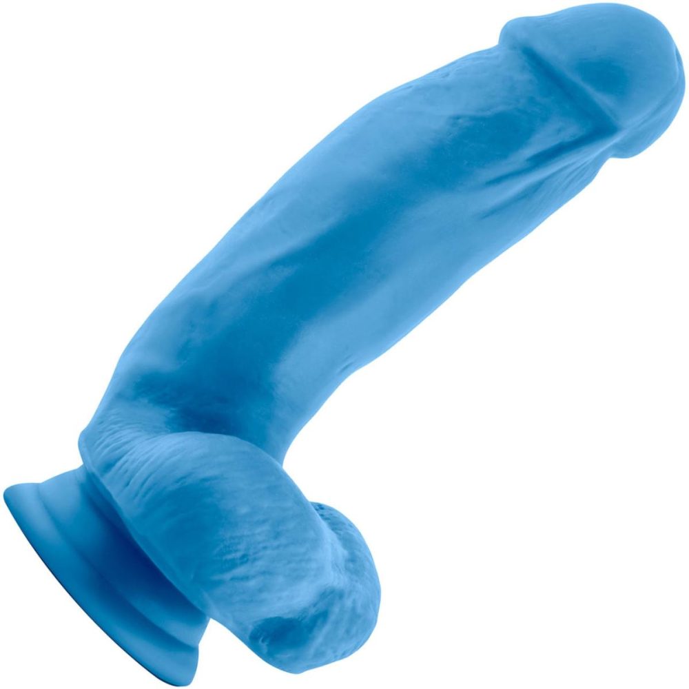 Semi-Realistic Dildos | Neo Elite 7 Inch Dual Density Realistic Silicone Dildo With Balls by – Neon Blue