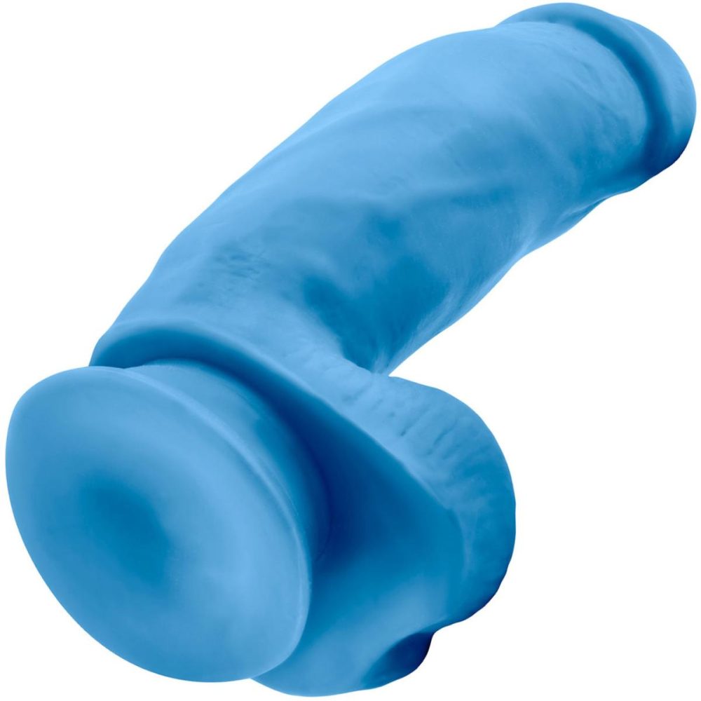 Semi-Realistic Dildos | Neo Elite 7 Inch Dual Density Realistic Silicone Dildo With Balls by – Neon Blue