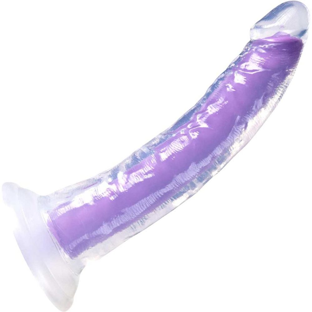 Semi-Realistic Dildos | Neo Elite Light Glow In The Dark 7.5" Dual Density Suction Cup Silicone Dildo by – Neon Purple