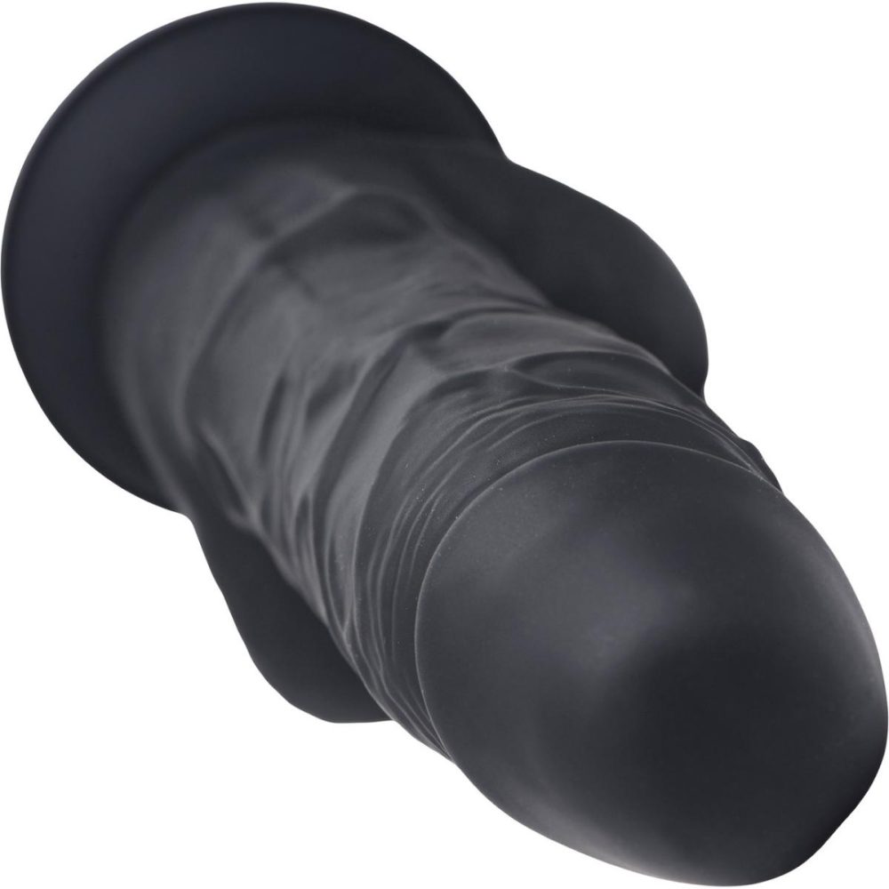 Semi-Realistic Dildos | Power Pecker 7" Silicone Suction Cup Dildo With Balls – Black