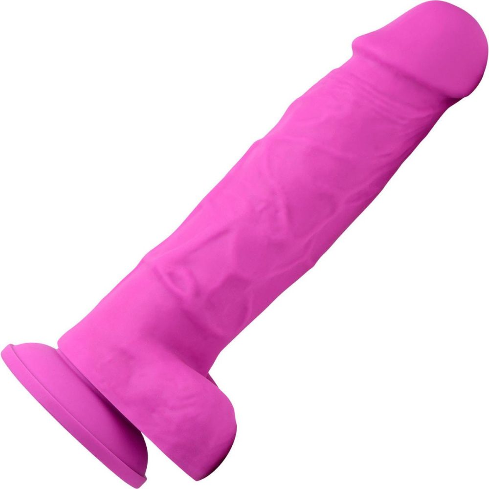 Semi-Realistic Dildos | Power Pecker 7" Silicone Suction Cup Dildo With Balls – Pink