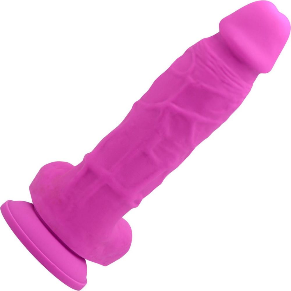 Semi-Realistic Dildos | Power Pecker 7" Silicone Suction Cup Dildo With Balls – Pink