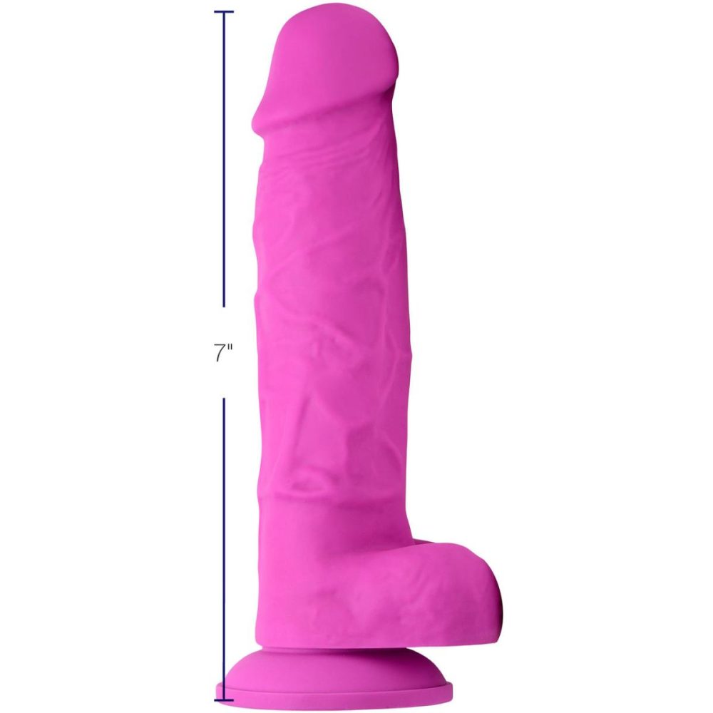 Semi-Realistic Dildos | Power Pecker 7" Silicone Suction Cup Dildo With Balls – Pink