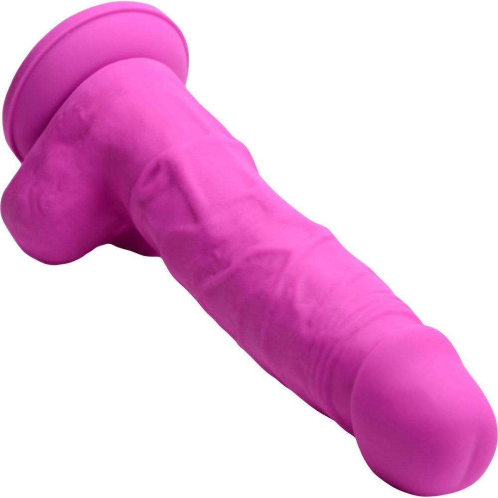 Semi-Realistic Dildos | Power Pecker 7" Silicone Suction Cup Dildo With Balls – Pink