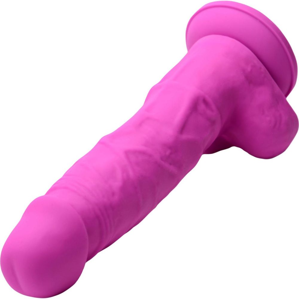 Semi-Realistic Dildos | Power Pecker 7" Silicone Suction Cup Dildo With Balls – Pink