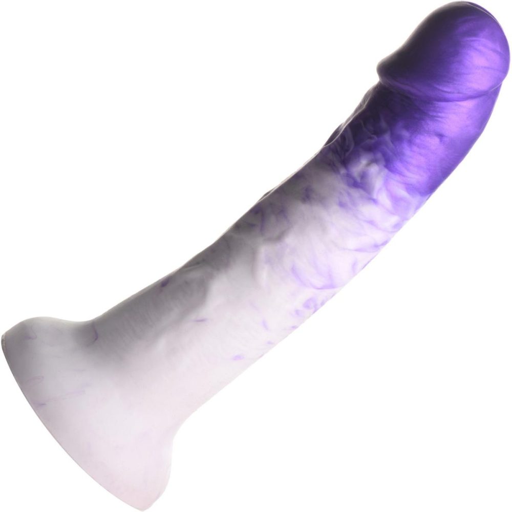 Semi-Realistic Dildos | Real Swirl Realistic 6.9" Silicone Suction Cup Dildo – Purple & White