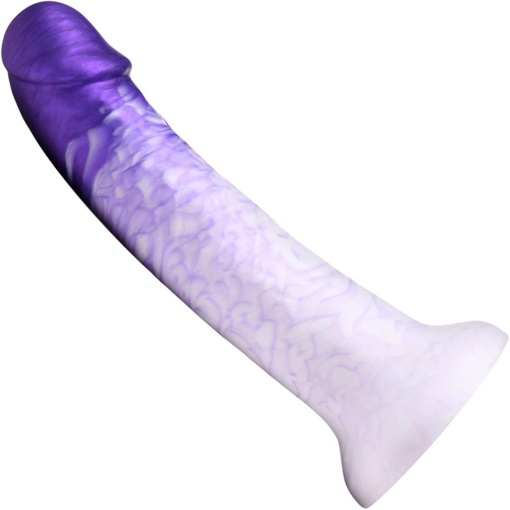 Semi-Realistic Dildos | Real Swirl Realistic 6.9" Silicone Suction Cup Dildo – Purple & White