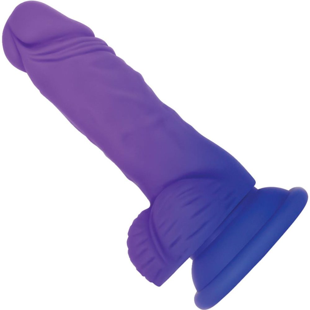 Semi-Realistic Dildos | Semi Sweet Tart Color Changing 5.5" Silicone Dildo With Balls – Blue To Purple