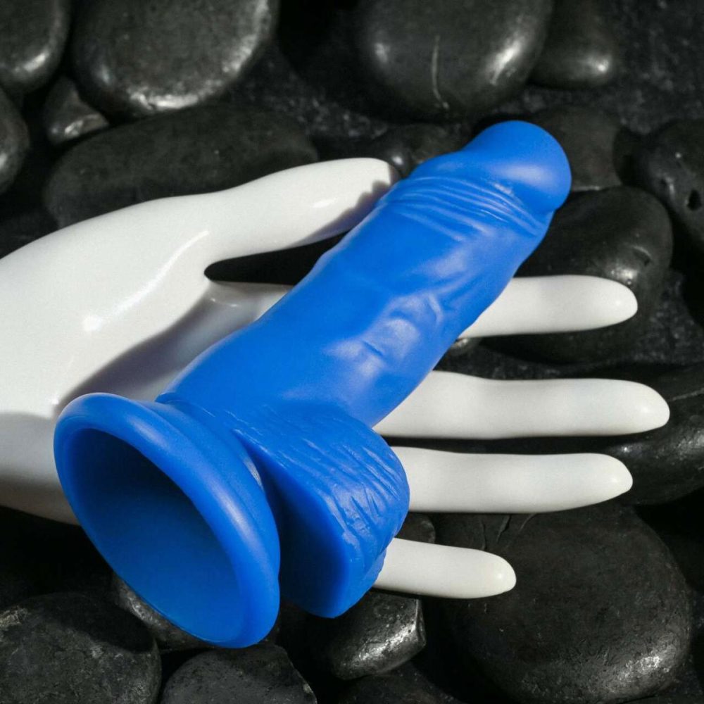 Semi-Realistic Dildos | Semi Sweet Tart Color Changing 5.5" Silicone Dildo With Balls – Blue To Purple