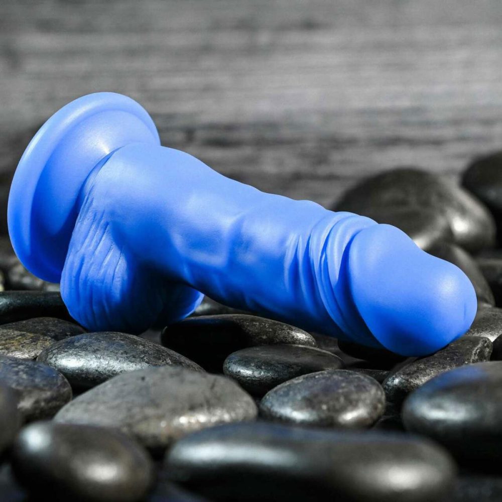 Semi-Realistic Dildos | Semi Sweet Tart Color Changing 5.5" Silicone Dildo With Balls – Blue To Purple