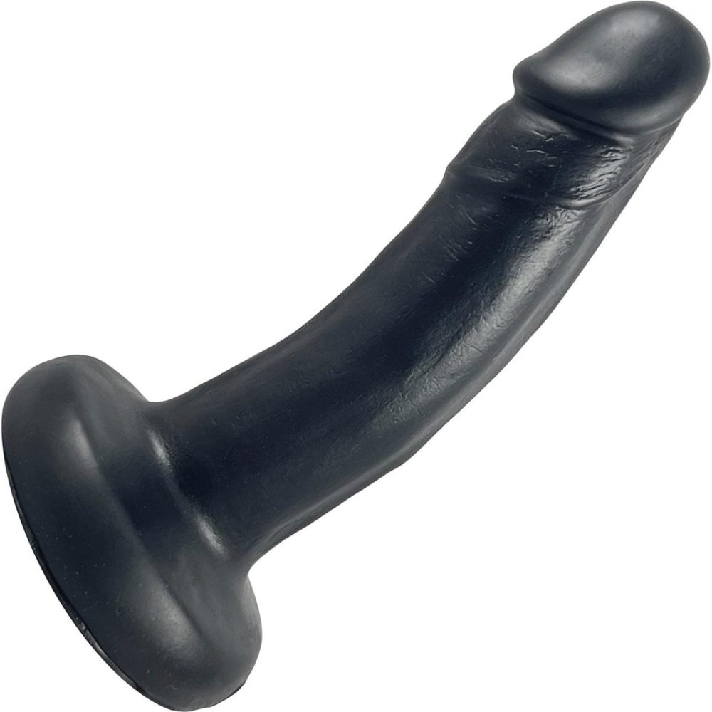 Semi-Realistic Dildos | Small Realistic Bent Silicone Dildo – Black