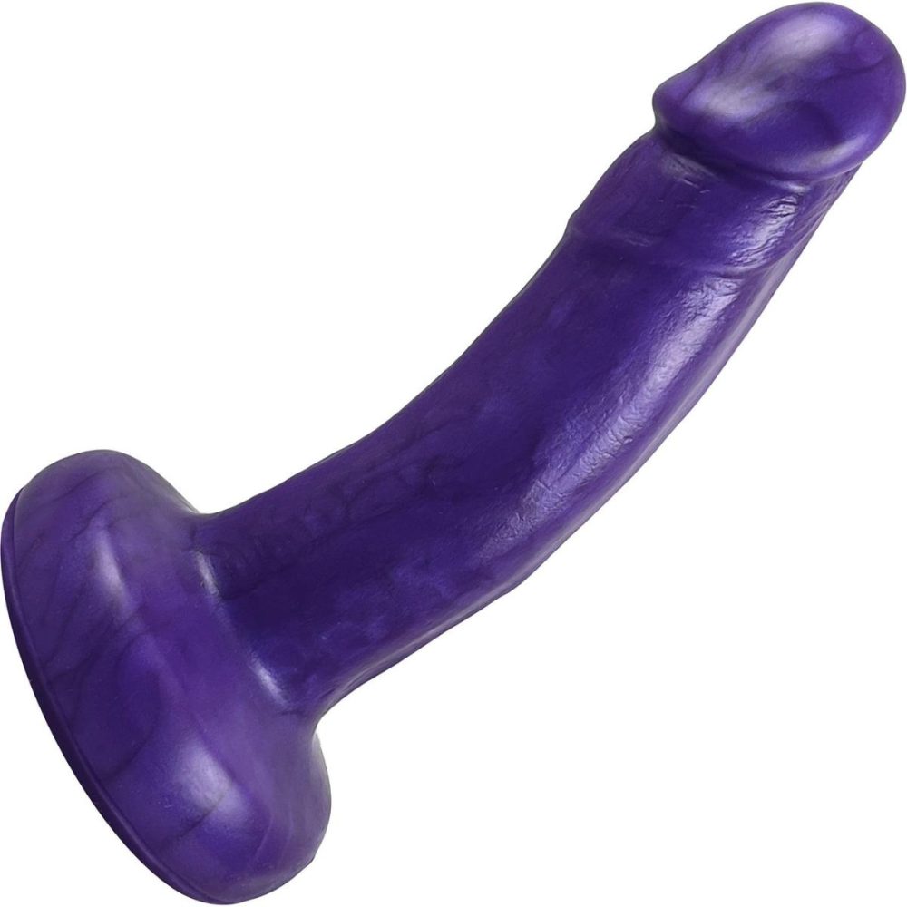 Semi-Realistic Dildos | Small Realistic Bent Silicone Dildo – Purple