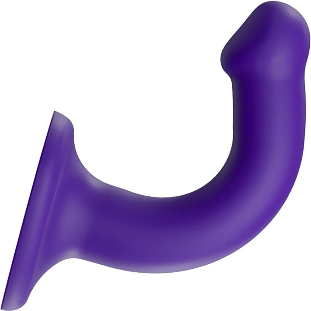 Semi-Realistic Dildos | Strap-on-Me Bendable Dual Density Silicone Suction Cup Dildo – Small Purple