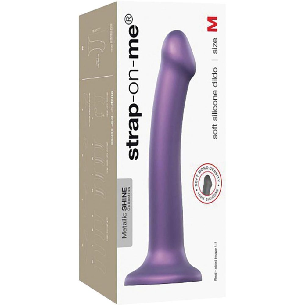 Semi-Realistic Dildos | Strap-on-Me Silicone Suction Cup Dildo – Metallic Purple