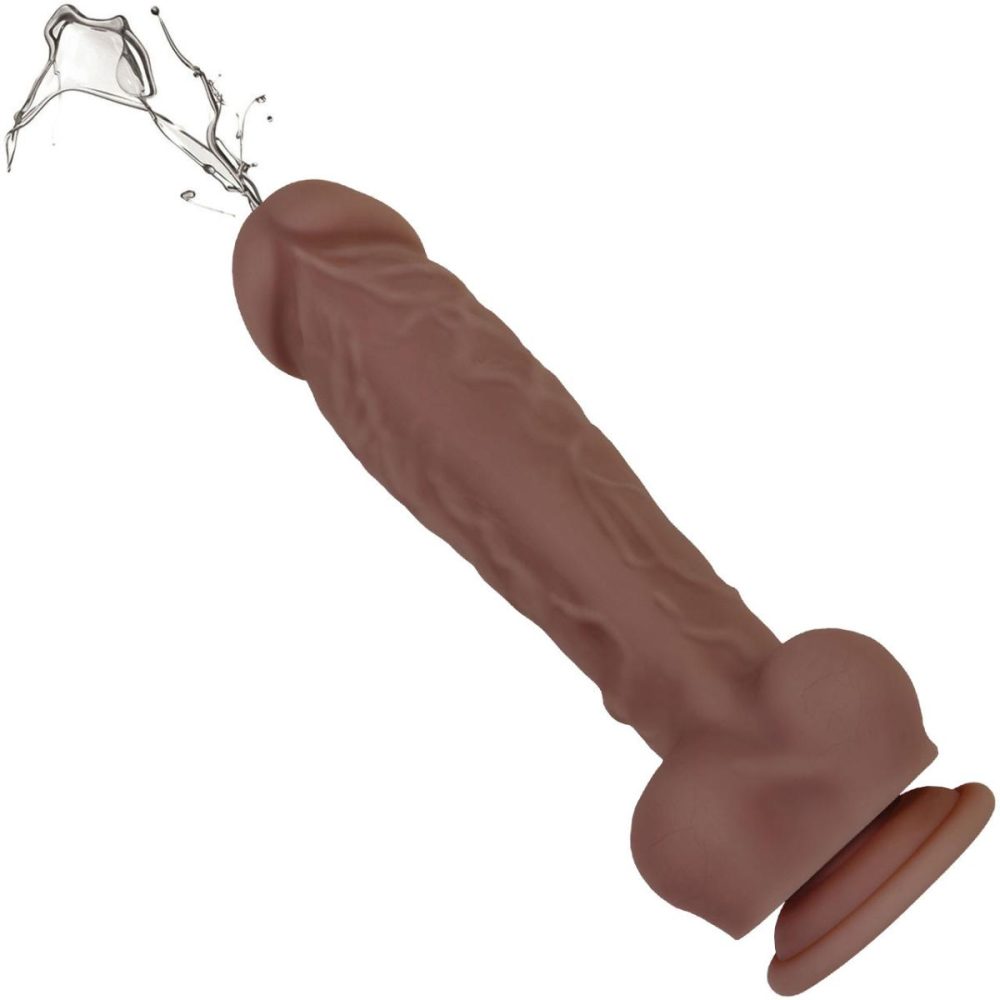 Squirting Dildos | Big Shot Silicone Vibrating Squirting Dildo – Chocolate