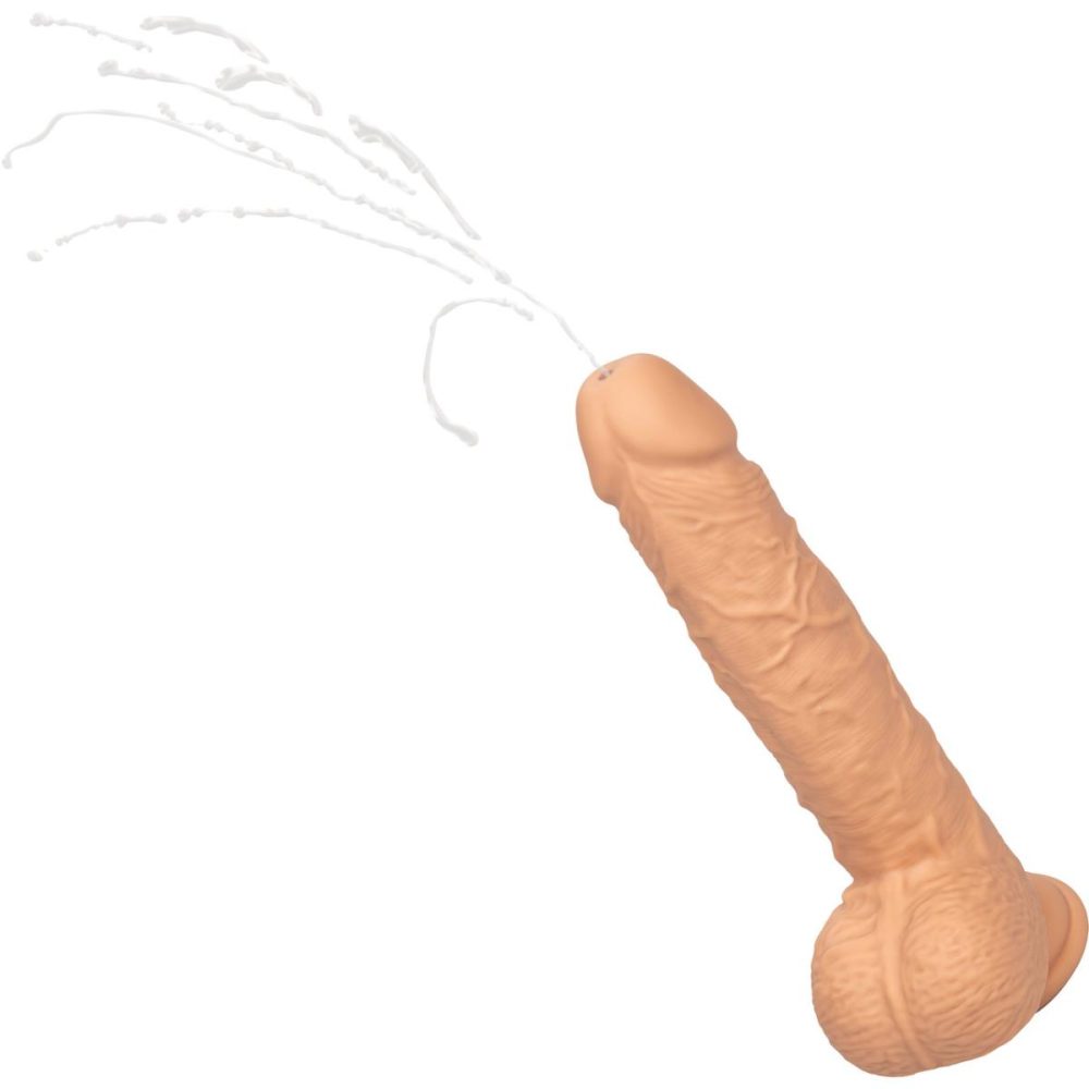 Squirting Dildos | Squirting Fuck Stick 9" Vibrating Realistic Silicone Suction Cup Dildo – Vanilla