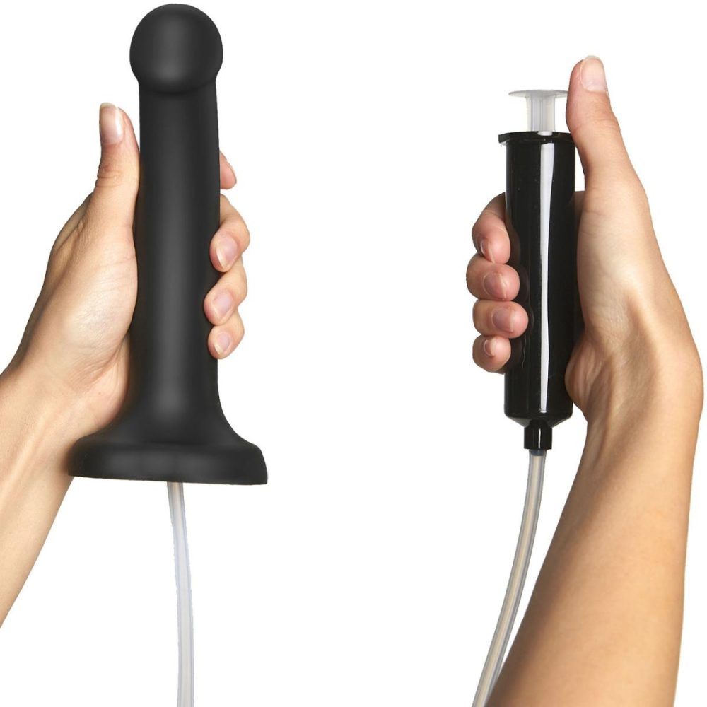 Squirting Dildos | Strap-on-Me Squirting Harness Compatible Silicone Dildo – Small, Black