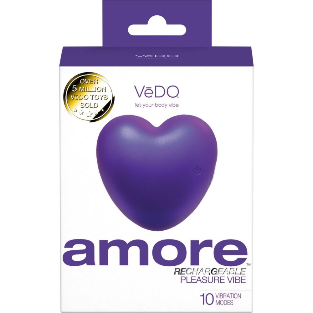 Stimulators | Amore Pleasure Vibe Silicone Heart Shaped Rechargeable Clitoral Stimulator VeDO – Purple