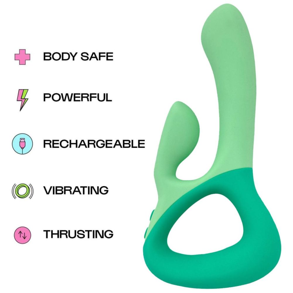 Stimulators | Clutch Rechargeable Waterproof Silicone Dual Stimulation Vibrator – Mint & Sea