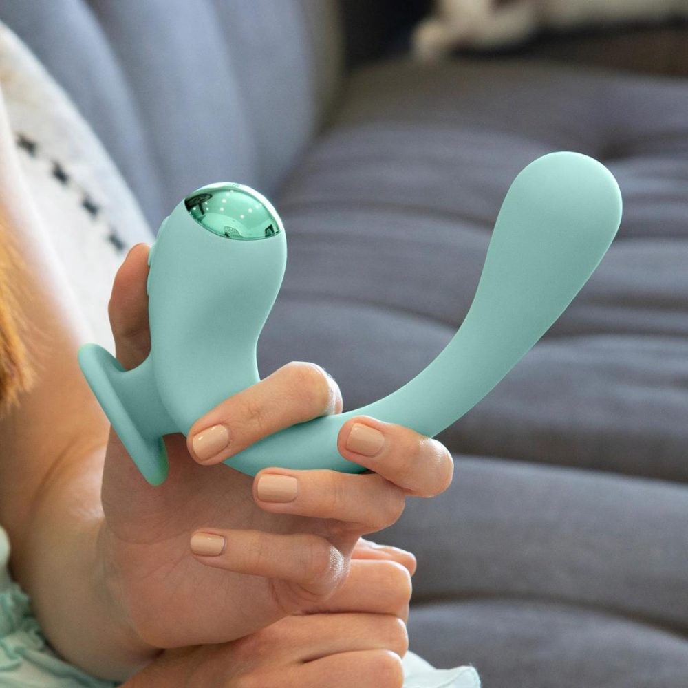 Stimulators | JimmyJane Reflexx Rabbit 2 Flexible Warming Rechargeable Silicone Dual Stimulation Vibrator – Teal