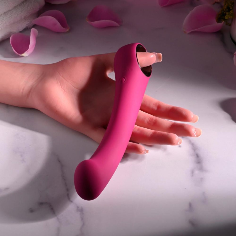 Stimulators | Pleasure Curve Rechargeable Waterproof Silicone G-Spot Vibrator With Ring Handle