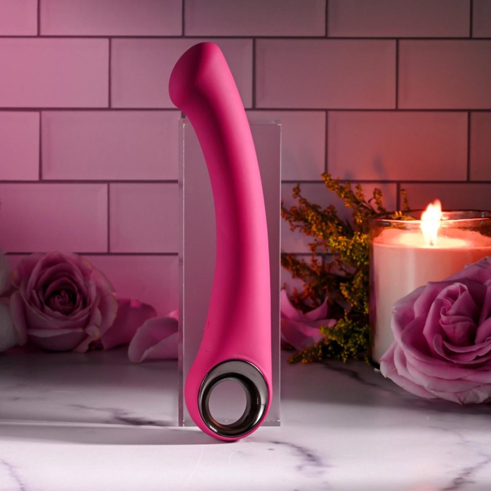 Stimulators | Pleasure Curve Rechargeable Waterproof Silicone G-Spot Vibrator With Ring Handle