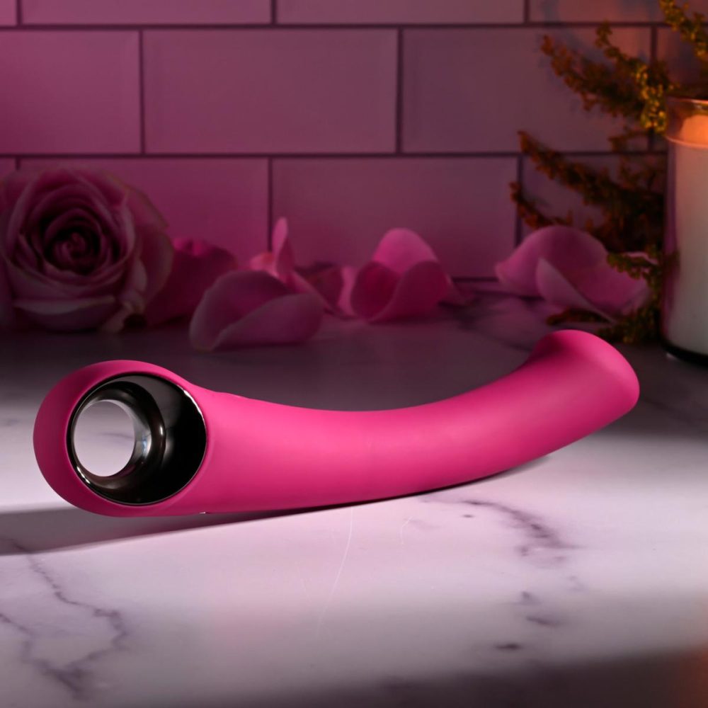 Stimulators | Pleasure Curve Rechargeable Waterproof Silicone G-Spot Vibrator With Ring Handle