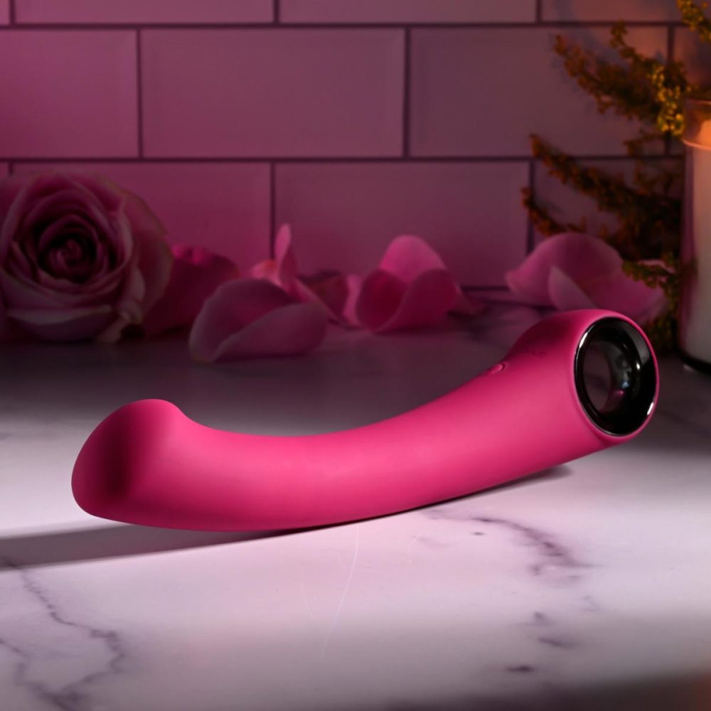 Stimulators | Pleasure Curve Rechargeable Waterproof Silicone G-Spot Vibrator With Ring Handle