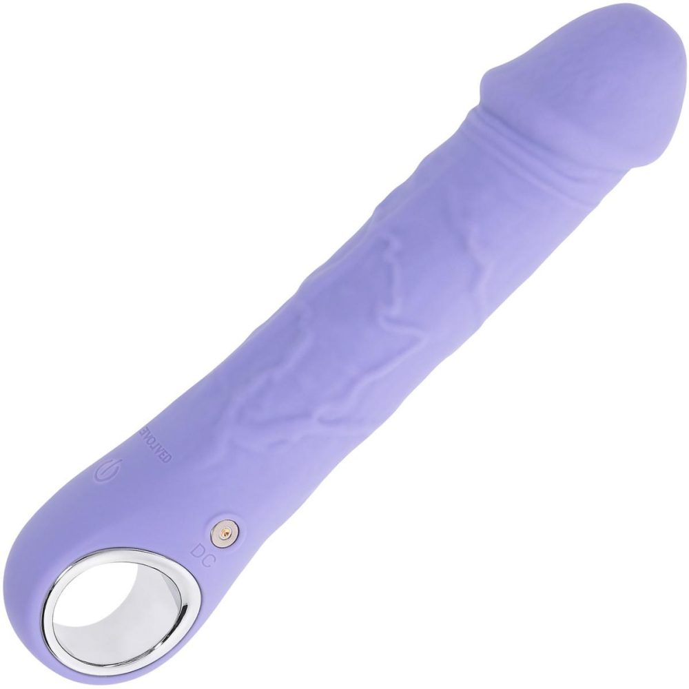 Stimulators | Purple Fantasy Rechargeable Waterproof Silicone Vibrating Dildo With Ring Handle