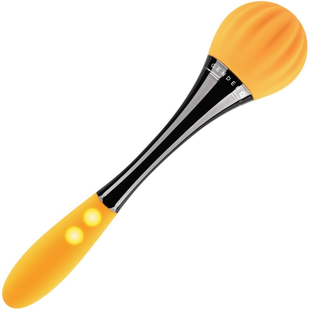 Stimulators | Sunflower Silicone Rechargeable Waterproof Double Ended Vibrator – Yellow & Black