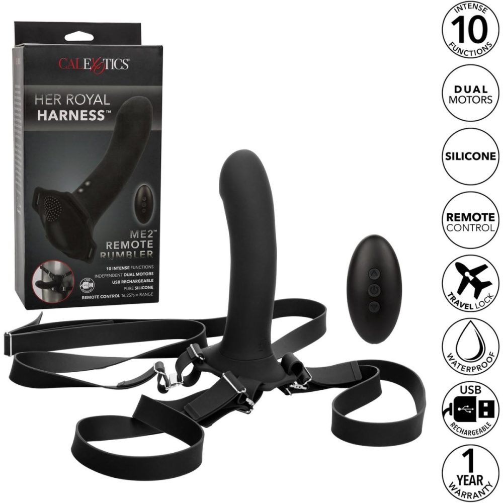 Strap-On Harness Kits | Her Royal Harness ME2 Set With Vibrating Silicone Rumbler Probe & Remote