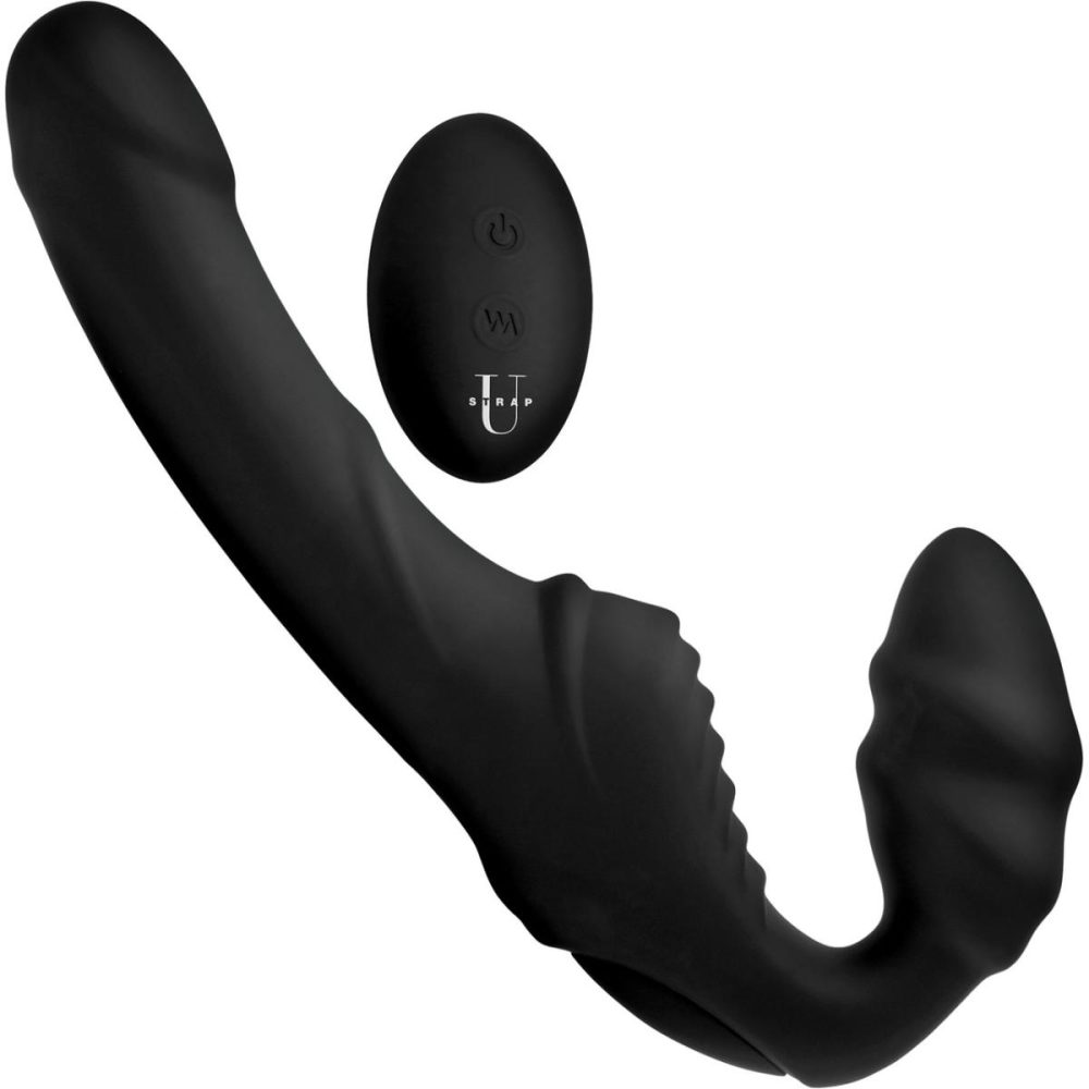 Strapless Strap-On Dildos | Pro Rider 9X Vibrating Silicone Strapless Strap On With Remote Control