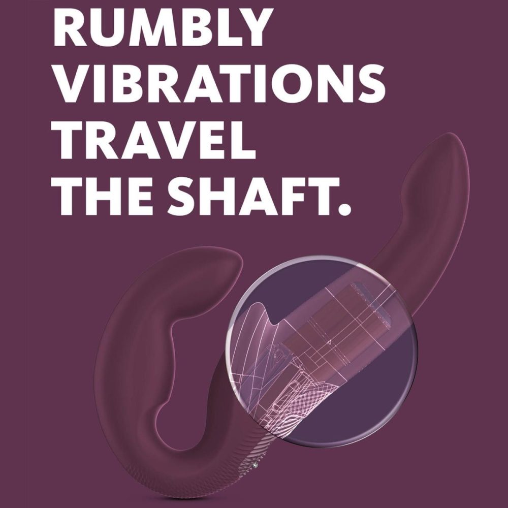 Strapless Strap-On Dildos | SHARE VIBE PRO Vibrating Silicone Double Dildo – Burgundy