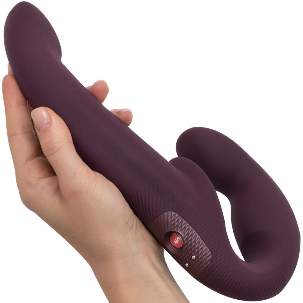 Strapless Strap-On Dildos | SHARE VIBE PRO Vibrating Silicone Double Dildo – Burgundy