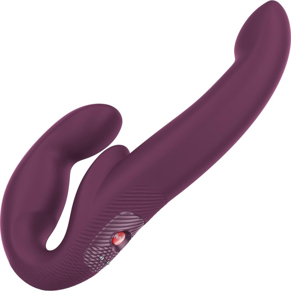 Strapless Strap-On Dildos | SHARE VIBE PRO Vibrating Silicone Double Dildo – Burgundy