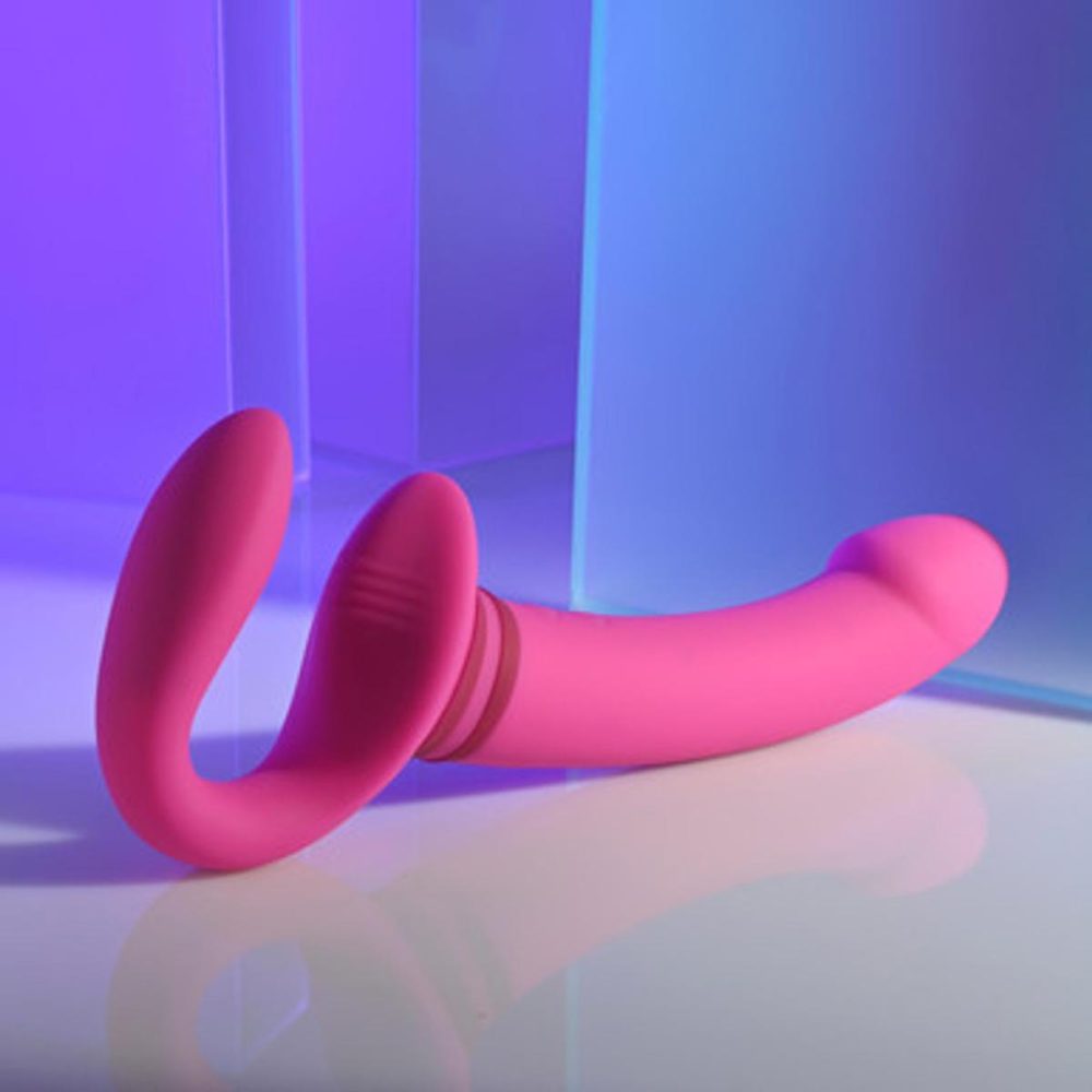 Strapless Strap-On Dildos | Sharing Is Caring Rechargeable Waterproof Silicone Vibrating Strapless Strap-On Dildo