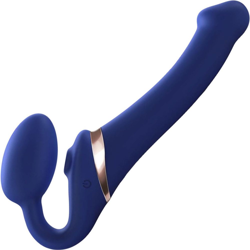 Strapless Strap-On Dildos | Strap-on-Me Multi Orgasm Silicone Vibrating 3 Motor Remote Strapless Strap-On, Large – Night Blue