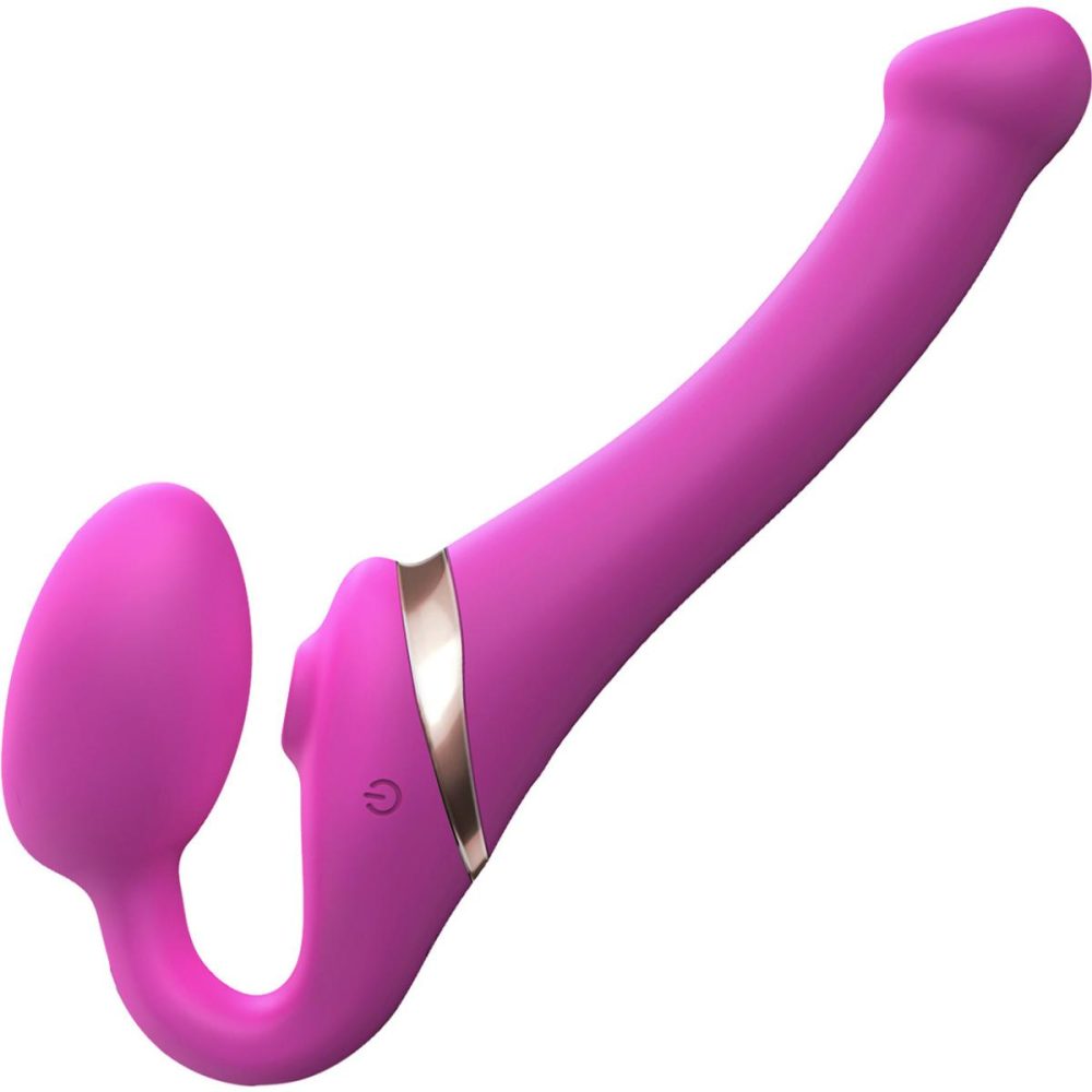 Strapless Strap-On Dildos | Strap-on-Me Multi Orgasm Silicone Vibrating 3 Motor Remote Strapless Strap-On, Medium – Fuchsia