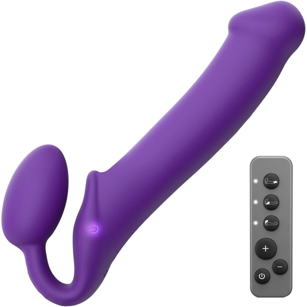 Strapless Strap-On Dildos | Strap-on-Me Silicone Vibrating Remote Control Strapless Strap-On – Extra Large Purple