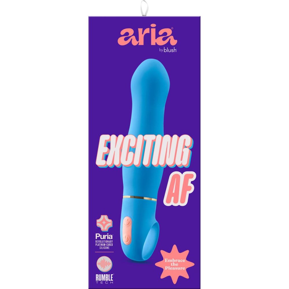 Traditional Vibrators | Aria Exciting AF 10-Function Silicone Waterproof Vibrator – Blue