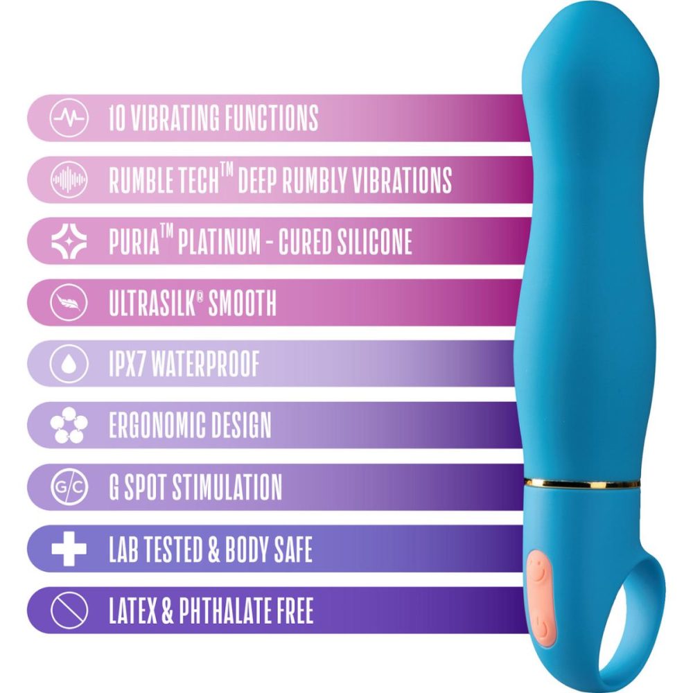 Traditional Vibrators | Aria Exciting AF 10-Function Silicone Waterproof Vibrator – Blue