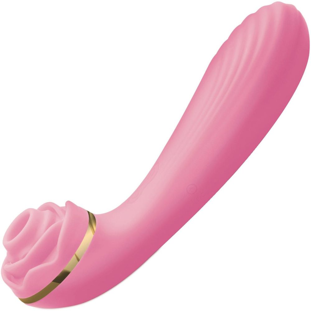 Traditional Vibrators | Bloomgasm Passion Petals 10X Air-Stim Silicone Rose Clitoral Stimulator With Insertable Vibrator – Pink