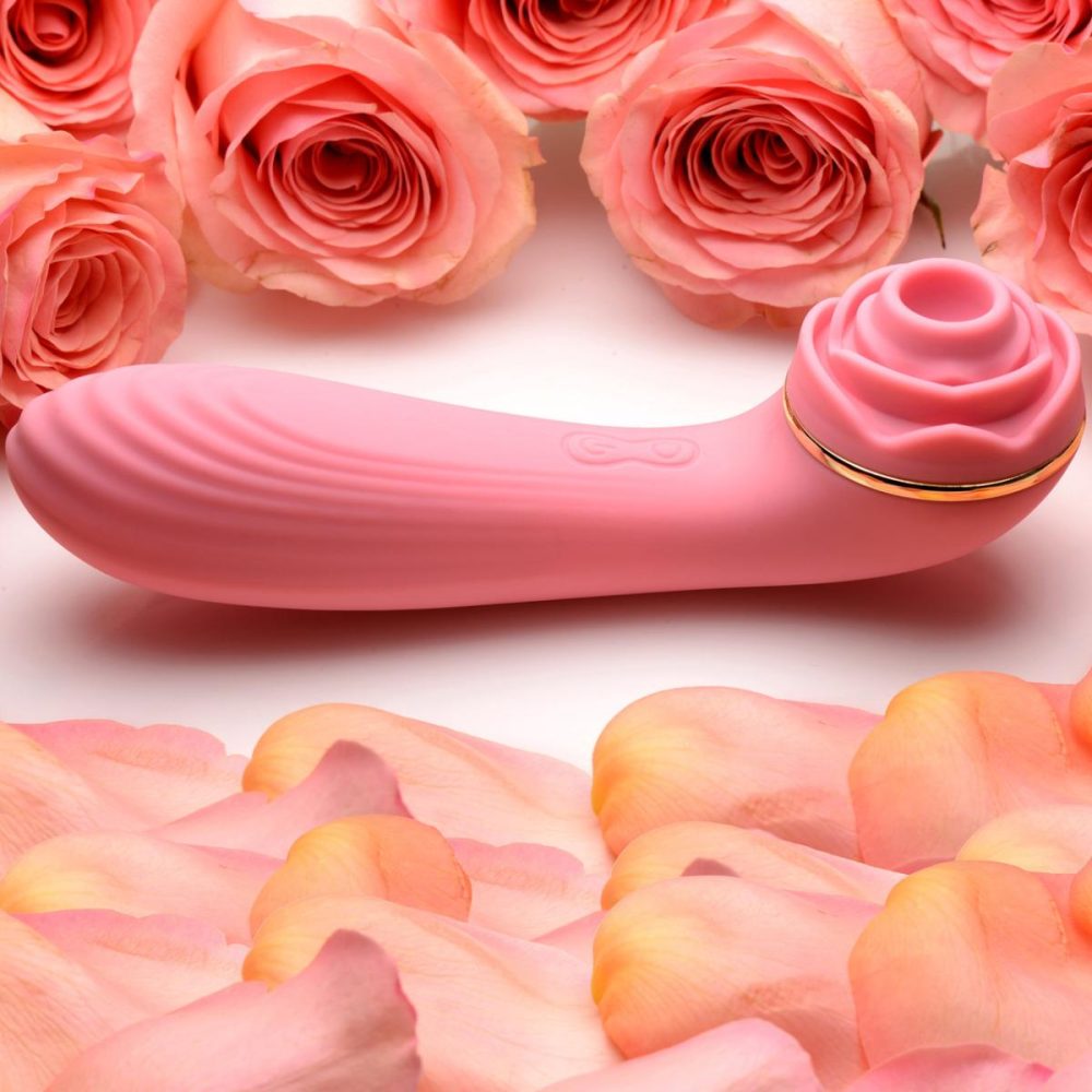 Traditional Vibrators | Bloomgasm Passion Petals 10X Air-Stim Silicone Rose Clitoral Stimulator With Insertable Vibrator – Pink