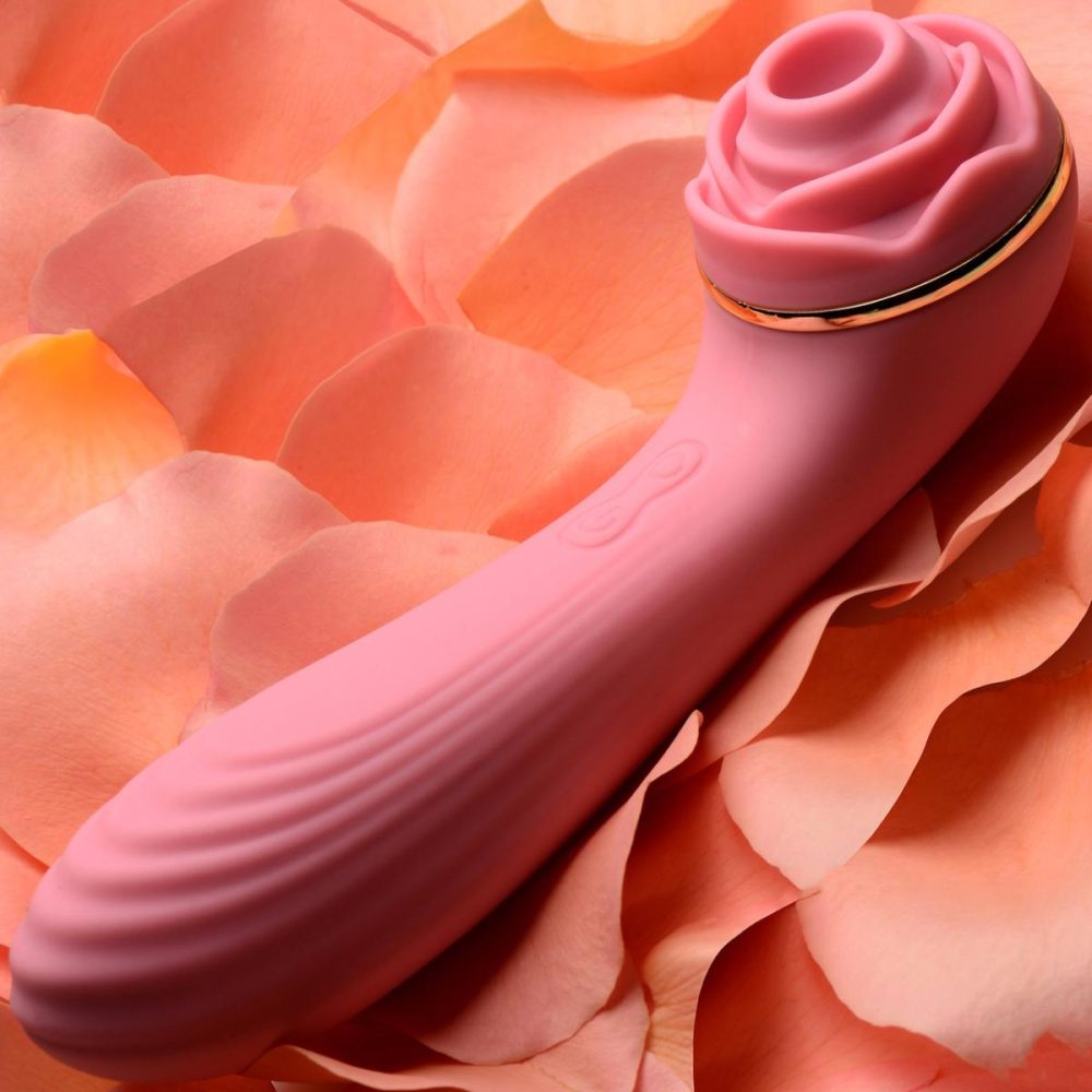 Traditional Vibrators | Bloomgasm Passion Petals 10X Air-Stim Silicone Rose Clitoral Stimulator With Insertable Vibrator – Pink