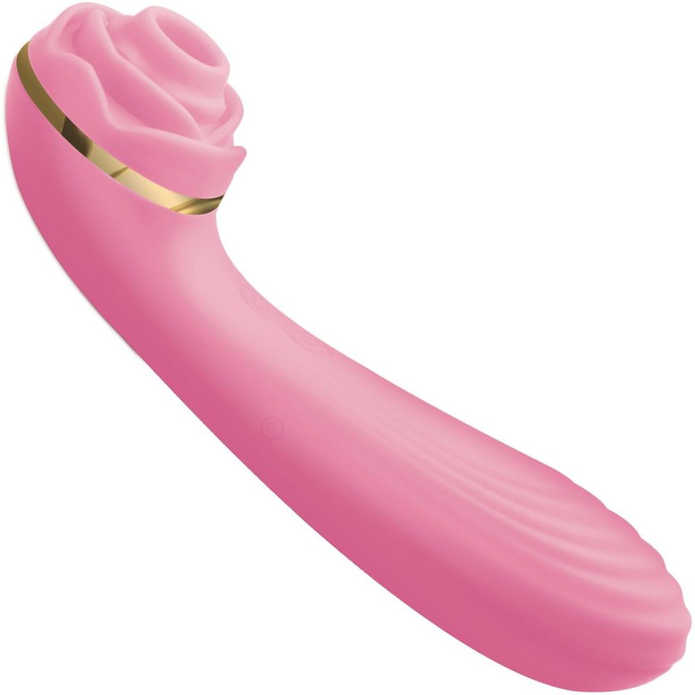 Traditional Vibrators | Bloomgasm Passion Petals 10X Air-Stim Silicone Rose Clitoral Stimulator With Insertable Vibrator – Pink