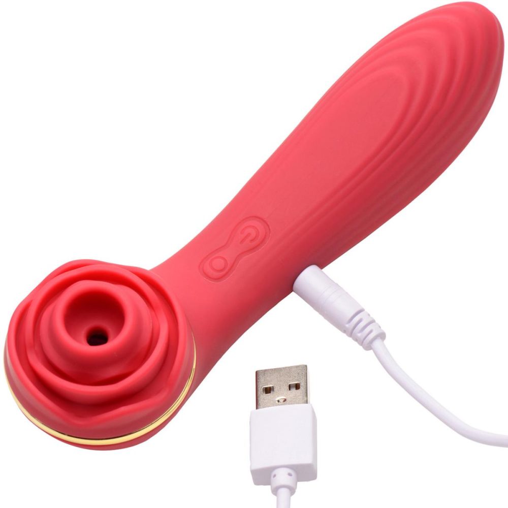 Traditional Vibrators | Bloomgasm Passion Petals 10X Air-Stim Silicone Rose Clitoral Stimulator With Insertable Vibrator – Red